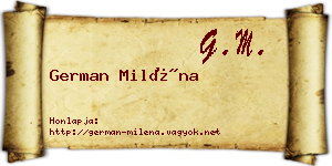 German Miléna névjegykártya